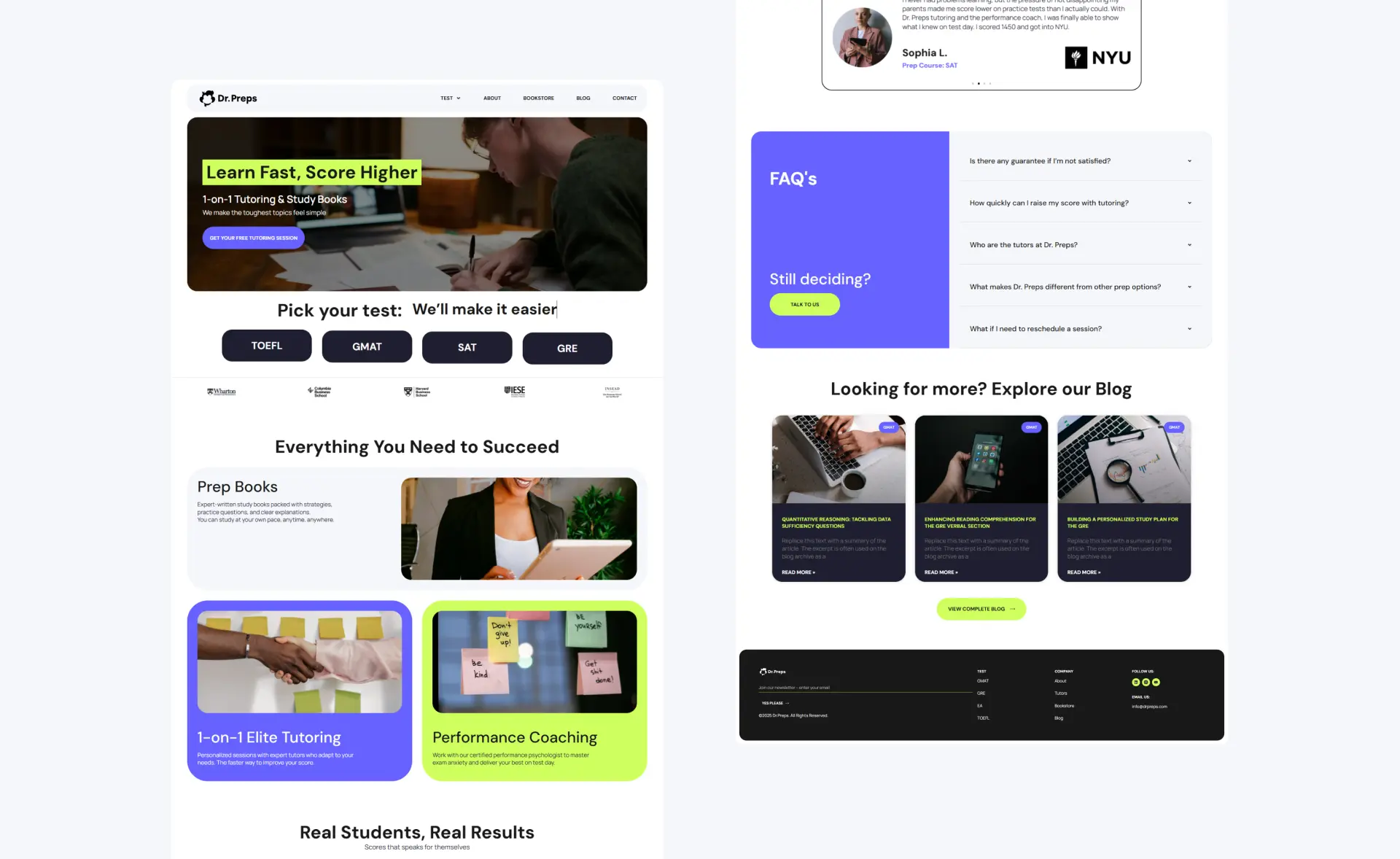 website home dr preps